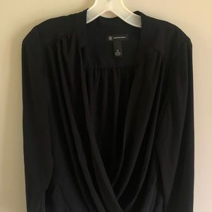 Black INC lightweight blouse with open front
